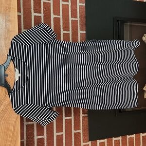 Davi & Dani Black and White Stripped Dress